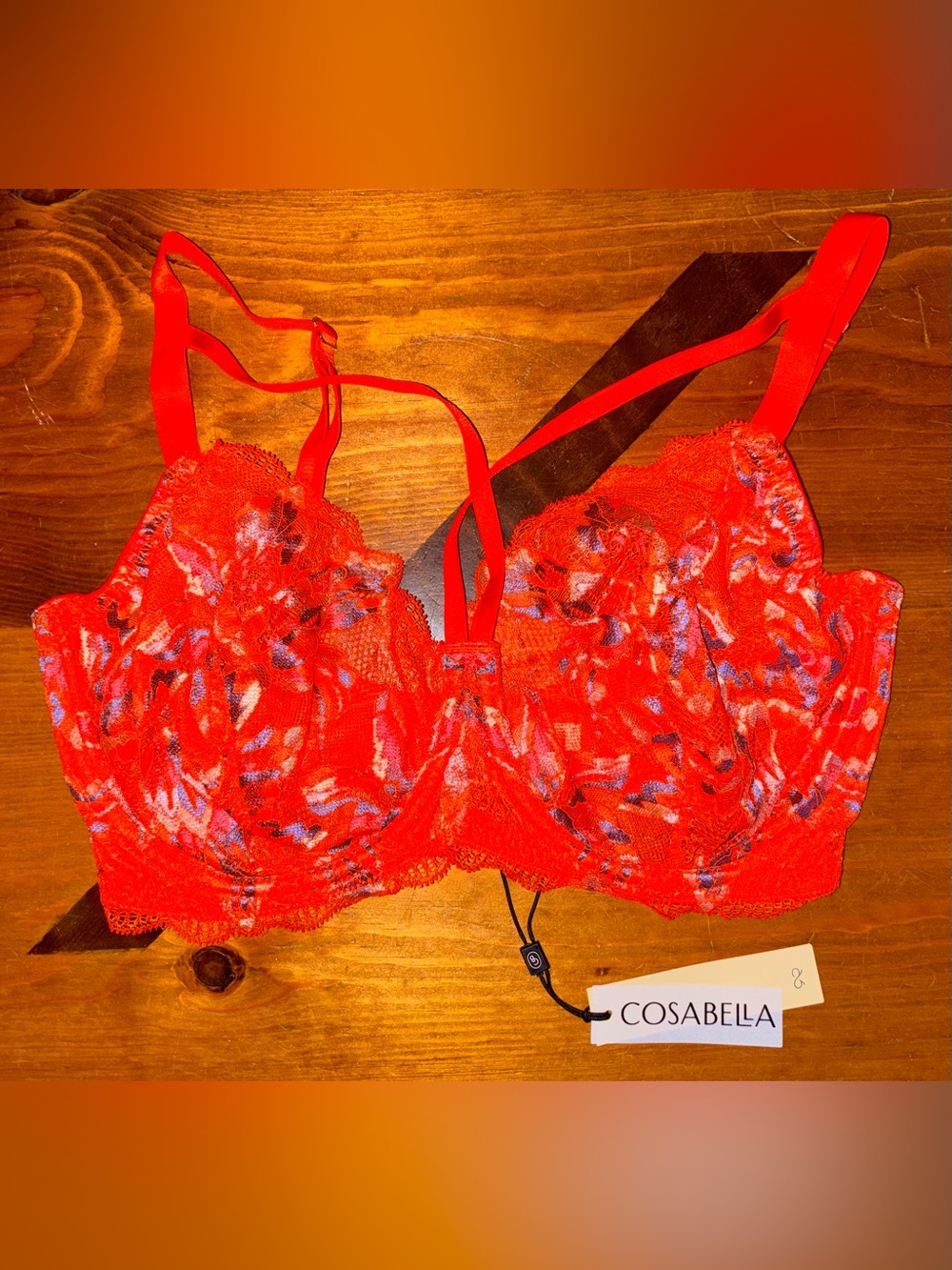 Cosabella Paradiso Underwire Demi Bra in Sicilian Orange Size 34G NWT